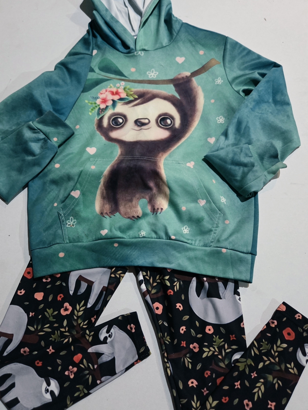 Girls Sloth 2 Piece Outfit